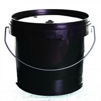 Black plastic bucket